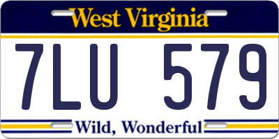 WV license plate 7LU579