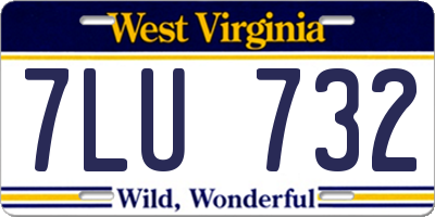 WV license plate 7LU732