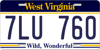 WV license plate 7LU760