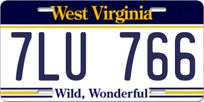 WV license plate 7LU766