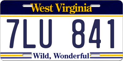 WV license plate 7LU841