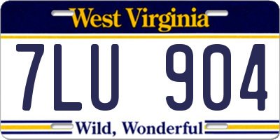 WV license plate 7LU904