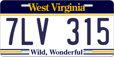 WV license plate 7LV315