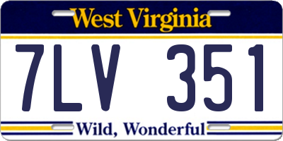 WV license plate 7LV351