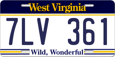 WV license plate 7LV361