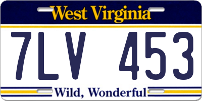 WV license plate 7LV453