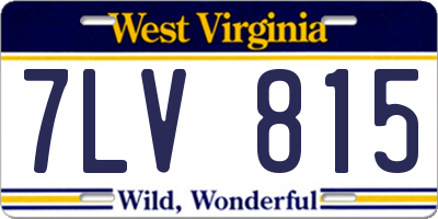 WV license plate 7LV815