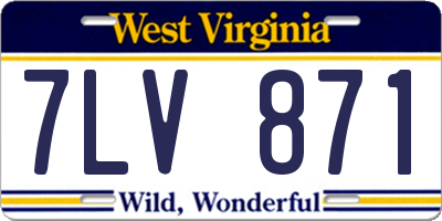 WV license plate 7LV871
