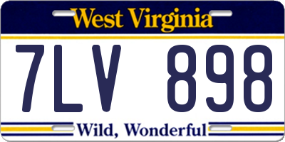 WV license plate 7LV898