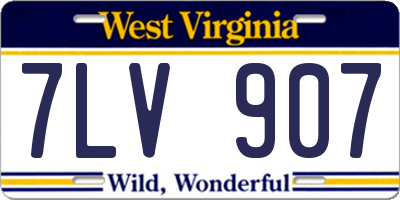 WV license plate 7LV907