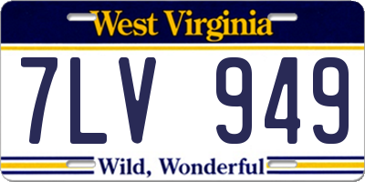 WV license plate 7LV949