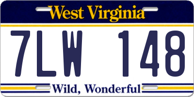 WV license plate 7LW148