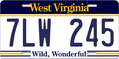 WV license plate 7LW245
