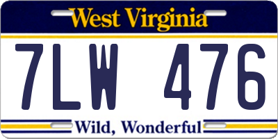 WV license plate 7LW476