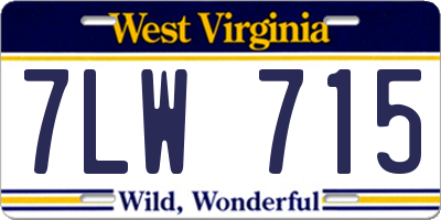 WV license plate 7LW715