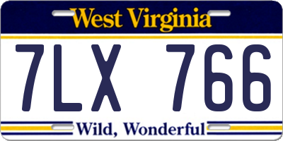 WV license plate 7LX766