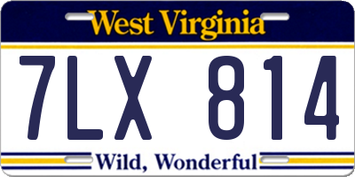 WV license plate 7LX814