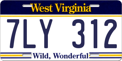 WV license plate 7LY312