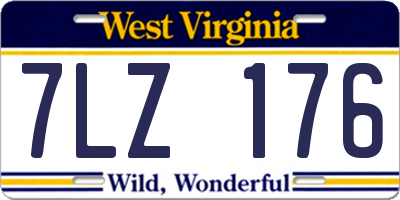 WV license plate 7LZ176