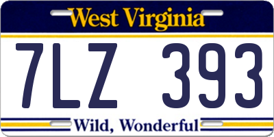 WV license plate 7LZ393