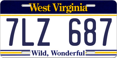 WV license plate 7LZ687