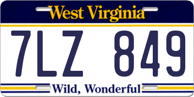 WV license plate 7LZ849