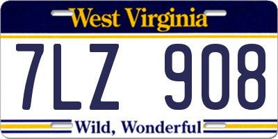 WV license plate 7LZ908