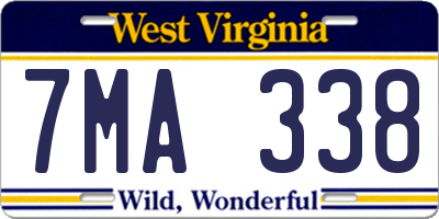 WV license plate 7MA338
