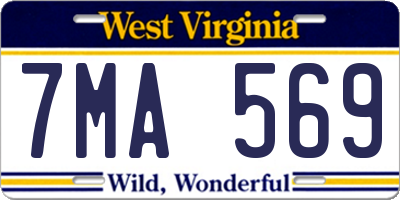WV license plate 7MA569
