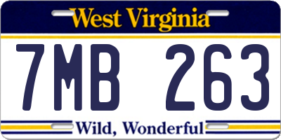 WV license plate 7MB263
