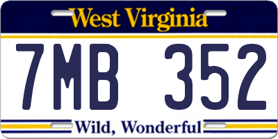 WV license plate 7MB352
