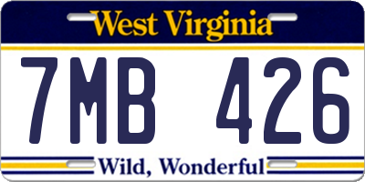 WV license plate 7MB426