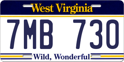 WV license plate 7MB730