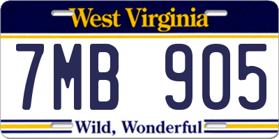 WV license plate 7MB905