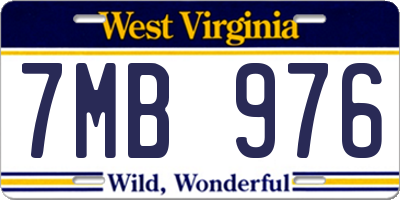 WV license plate 7MB976