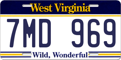 WV license plate 7MD969