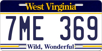 WV license plate 7ME369