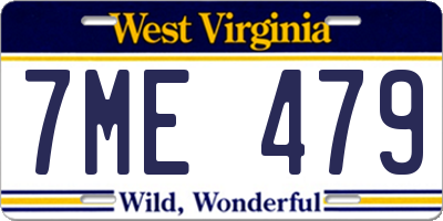WV license plate 7ME479