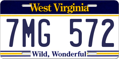 WV license plate 7MG572
