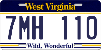 WV license plate 7MH110