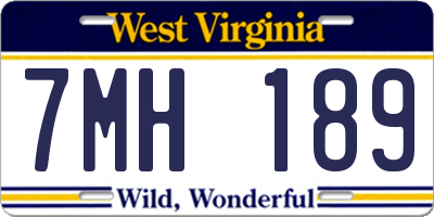 WV license plate 7MH189