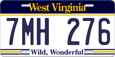 WV license plate 7MH276