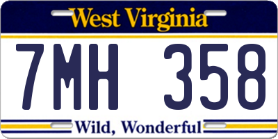WV license plate 7MH358