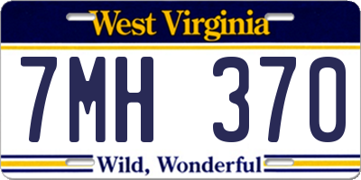 WV license plate 7MH370