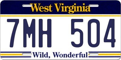 WV license plate 7MH504