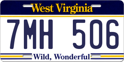WV license plate 7MH506