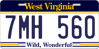 WV license plate 7MH560