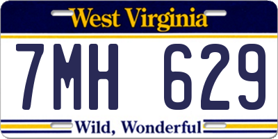 WV license plate 7MH629