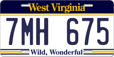WV license plate 7MH675