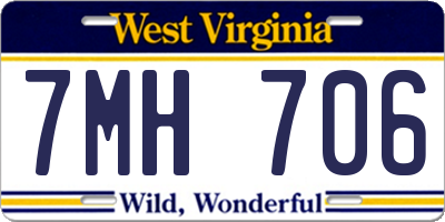 WV license plate 7MH706